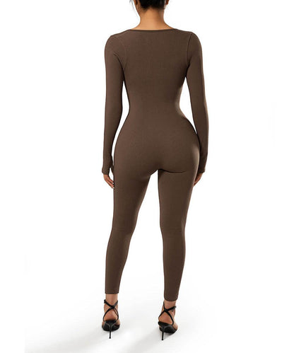 Moda & Olivia™ - Long Sleeve Seamless Jumpsuit