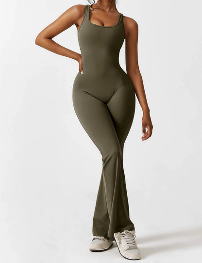 Moda & Olivia™ - Butt Lift Flared Jumpsuit