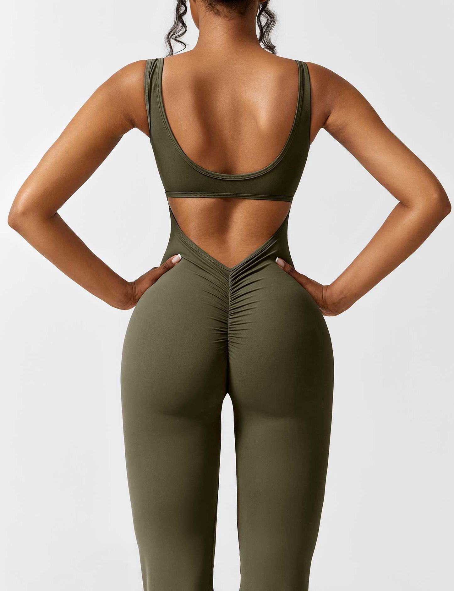 Moda & Olivia™ - Butt Lift Flared Jumpsuit